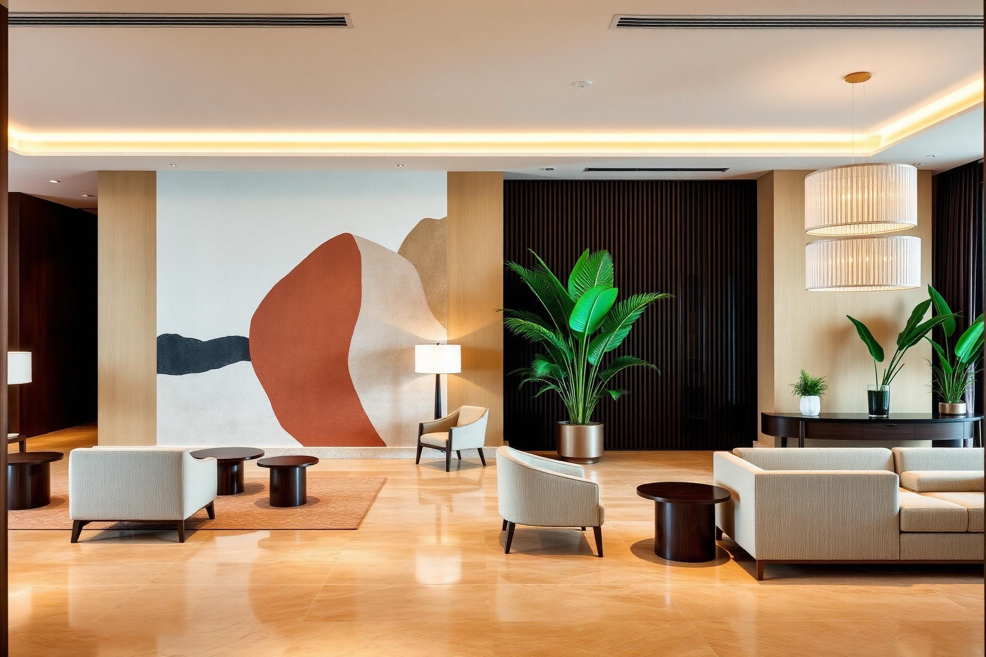 Lobby projetado por Miguel Pinto Guimarães